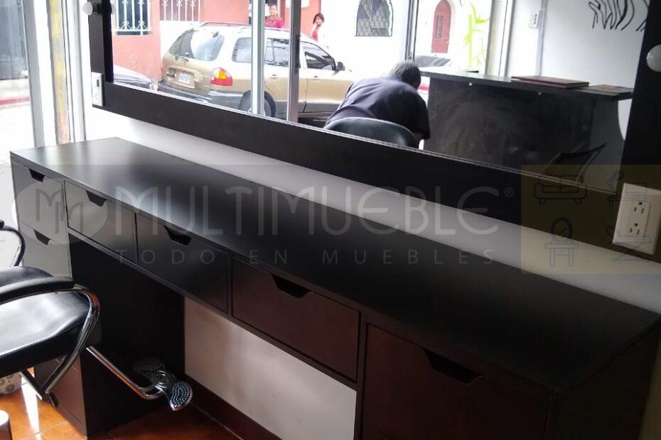 Espejo y mesa con gavetas para salón