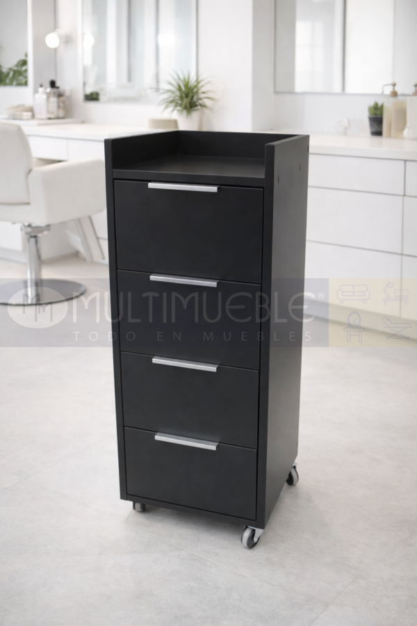 Auxiliar para barberia con 4 gavetas mod 207