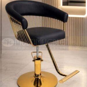 Silla de corte tipo góndola color negro/dorado mod 1220
